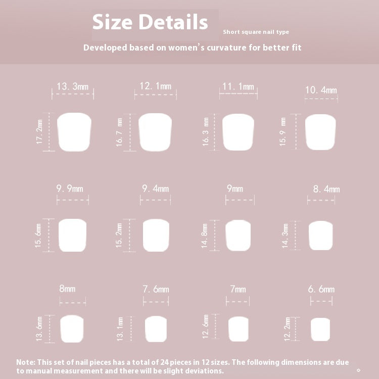 Lefan Manicure Wear Nail Short Patch Finished Product
