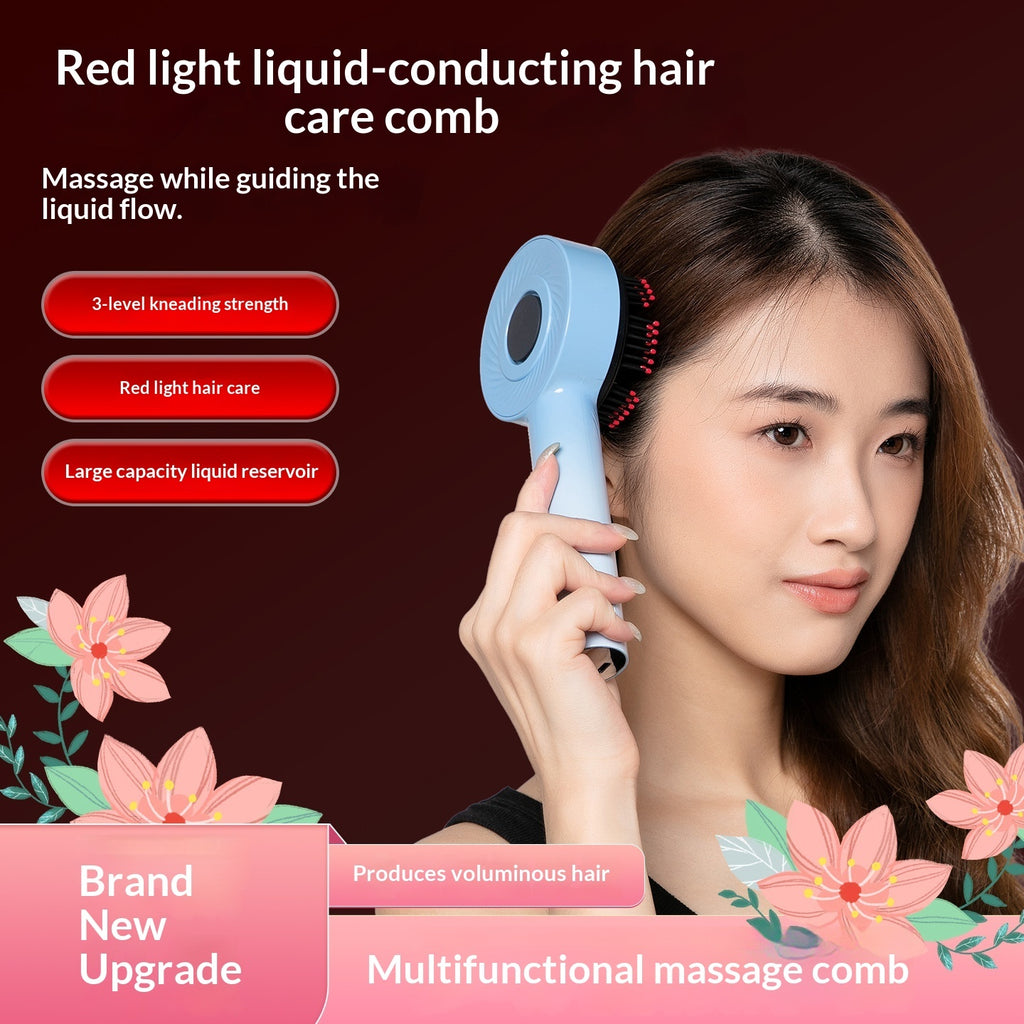 Hair Growth Comb Scalp Drug Delivery Massager With Red And Blue Light For Hair Loss Prevention And Hair Care