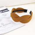 Fabric striped cross-knotted wide-brim hair accessory