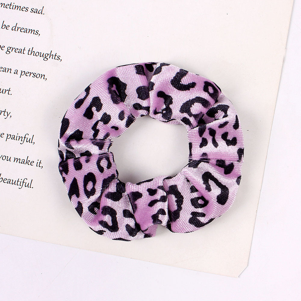 Leopard Flannel Large Intestine Hair Tie