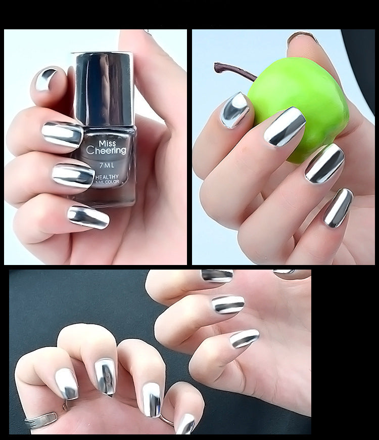 Misscheering Mirror Silver Nail Polish Base Coat Manicure Nail Treament