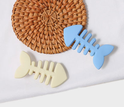 Minimalist Candy Color Fishbone Barrettes Cute Funny Side Bangs Female
