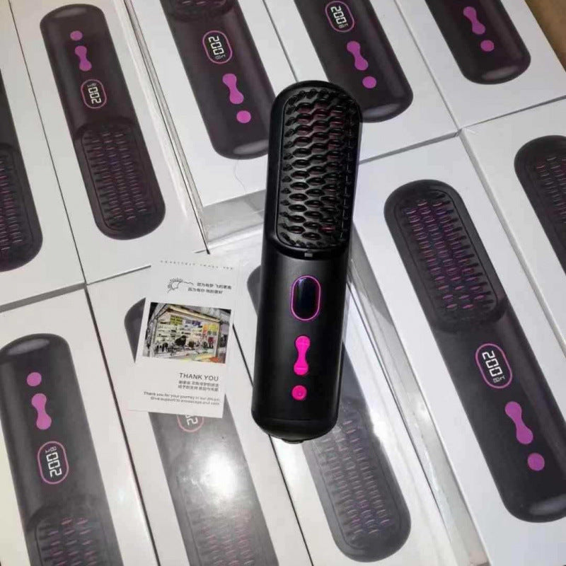 LCD Wireless Portable Hair Straightener Comb