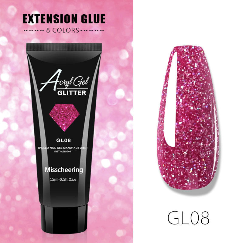 Acryl Gel Glitter Nail Extension Gel Painless and Rapid Nail Extension