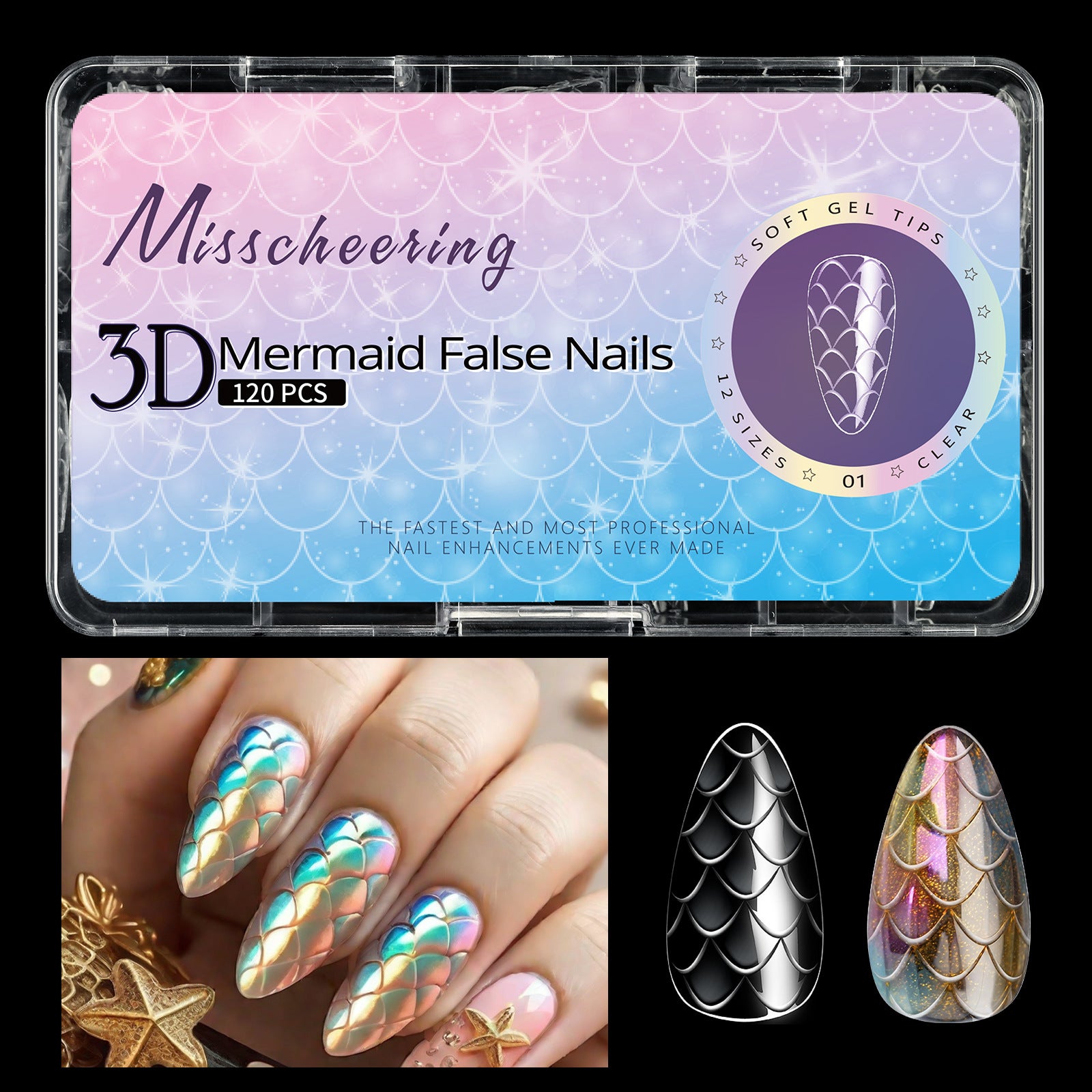 Misscheering 3D Scale Long Shaping Nail Tip
