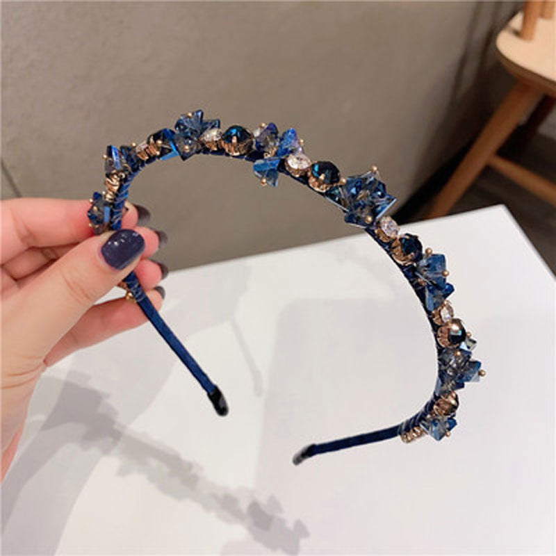 European And American Baroque Headband With Pearls And Diamonds