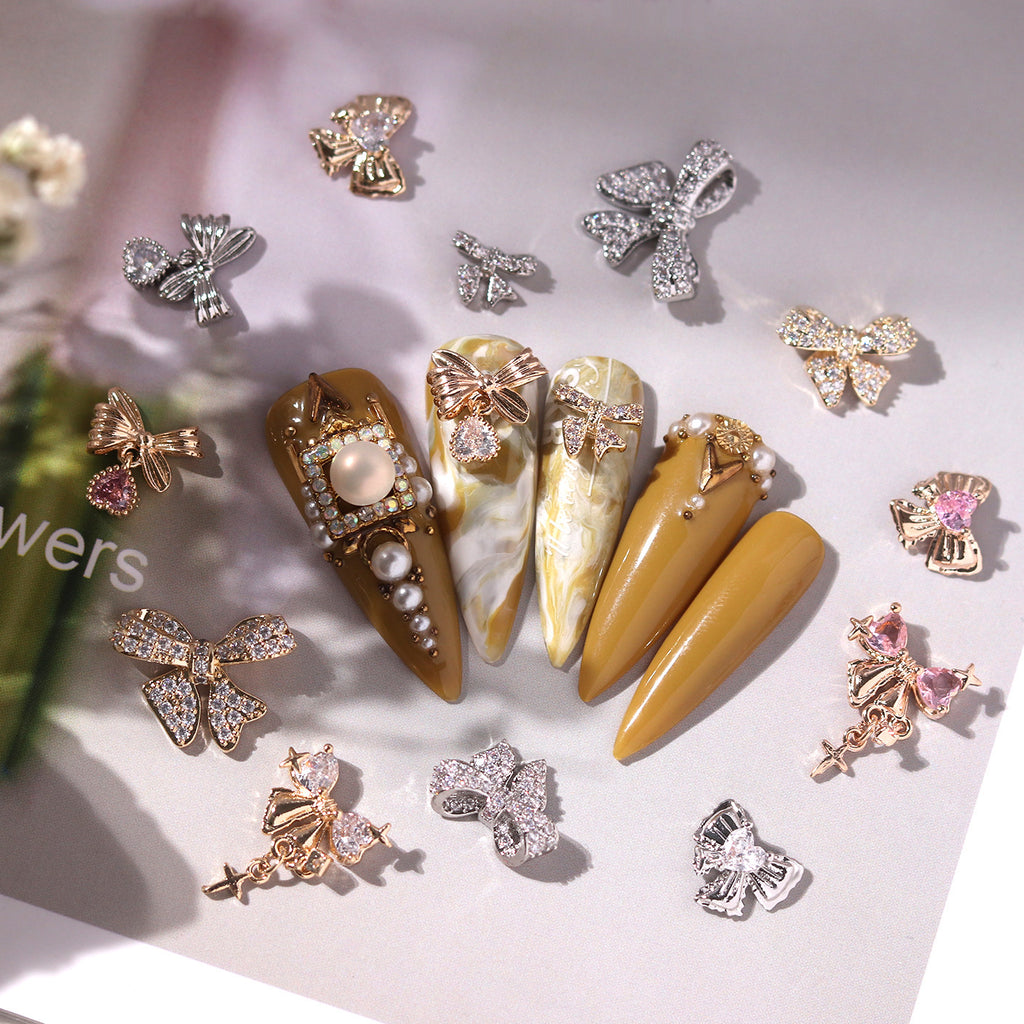 Bow Zircon Nail Ornament Zircon