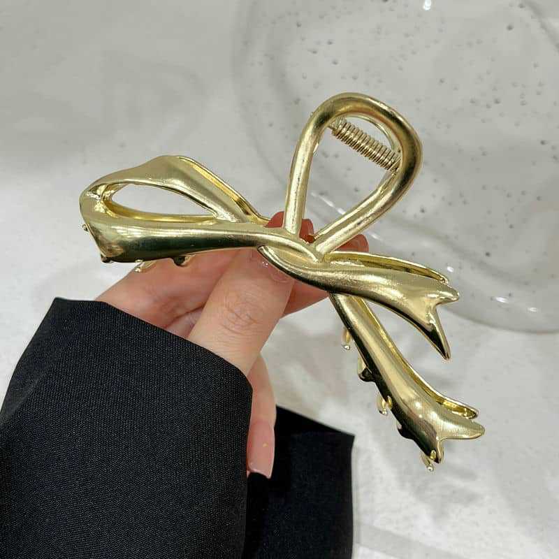 Ribbon Bowknot Barrettes Women's High-end Metal Clip