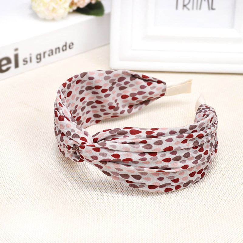 Simple Headband Printed Fabric Wide Brim Headdress