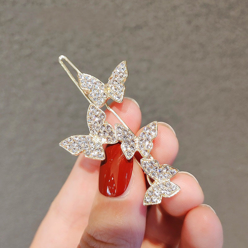 Korean temperament fairy water diamond smart butterfly clip