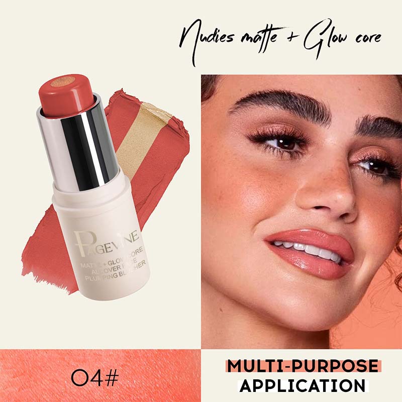 PageWine Matte Two-color Sandwich Blush Stick Moisturizing Highlight