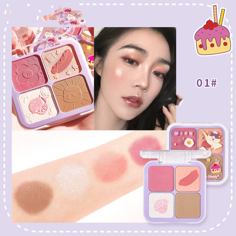Kiss Beauty Blush Highlighting Repairing All-in-one Disc Pearlescent Brightening Clavicle Natural Three-dimensional