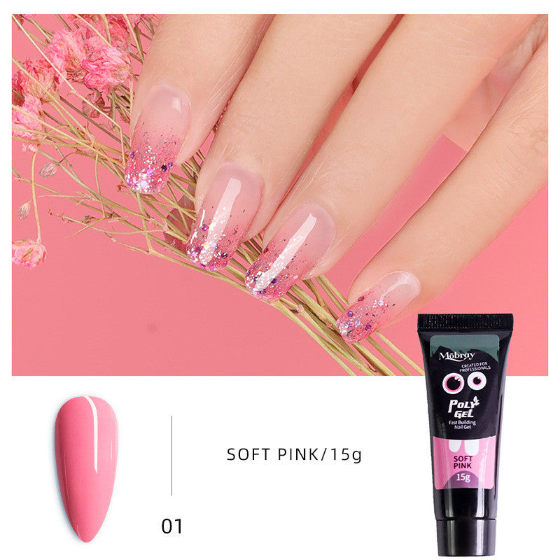 Mobray Nail extension glue 15ml non-paper support crystal fast nail extension gel UV phototherapy glue
