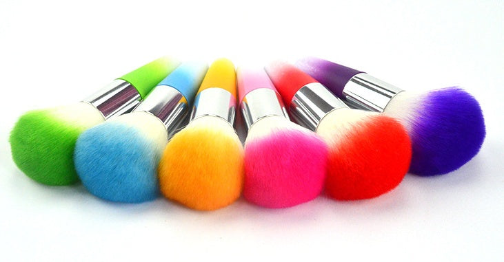 Naiqi spot wholesale blush brush plastic short rod PVC packaging makeup brush multicolor optional whitewash