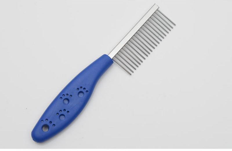 Pet candy color soft handle stainless steel comb