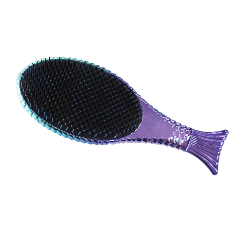Electroplating Gradient Mermaid Massage Hairdressing Comb Anti-knot Deep