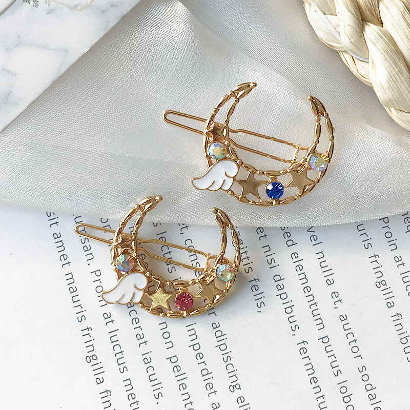Japanese And Korean Simple Moon Wing Shape Hairpin