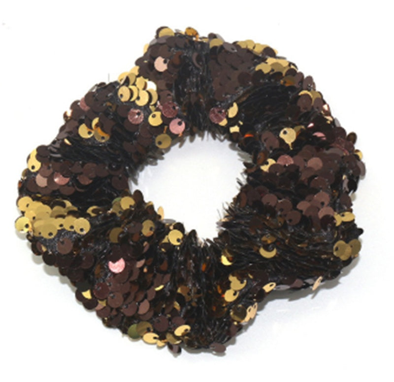 European and American Two-tone Large Sequined Hair Tie