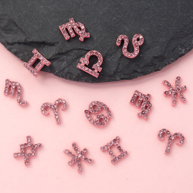 12-Zodiac Sign Nail Art Decorations 10-Piece Set Trendy 3D Nail Tips Featuring Aries Leo And Pisces