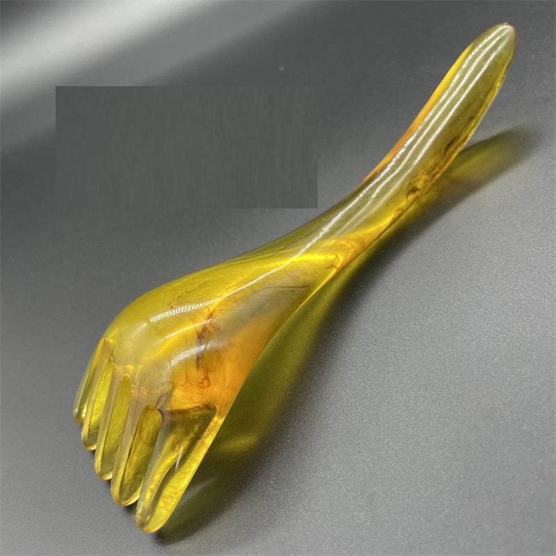 Resin Beeswax Head Comb Five-claw Comb Five-claw Head Scratching Head Scratching Tool Three-claw Comb Head Massage