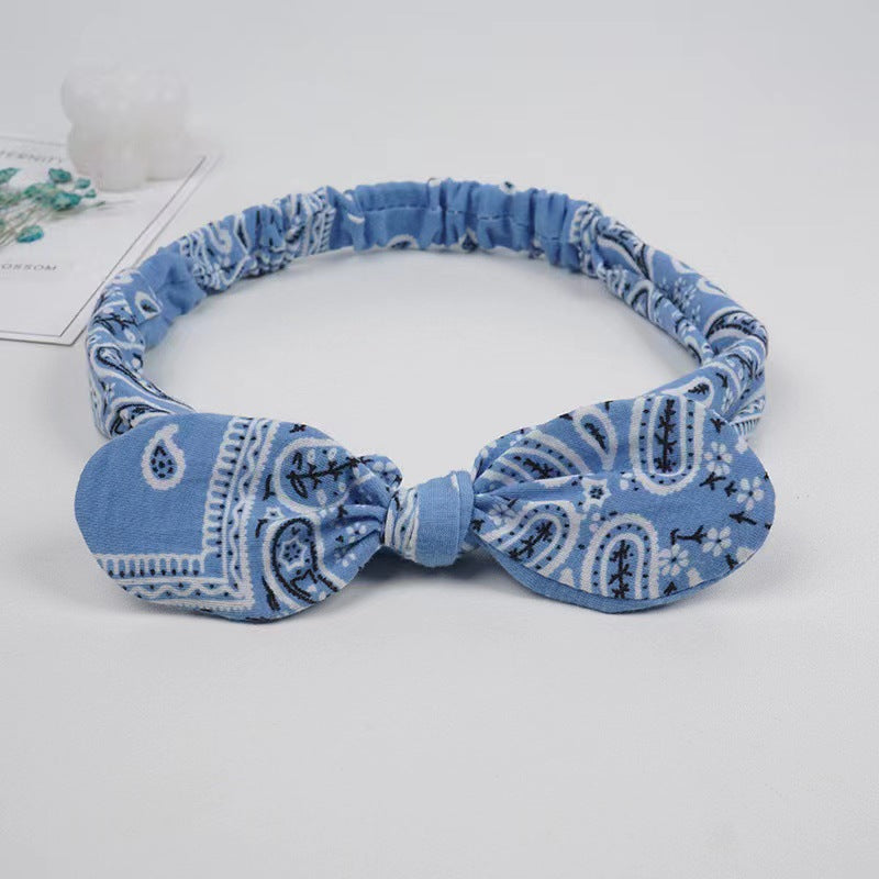 Bunny ears knotted elastic headband