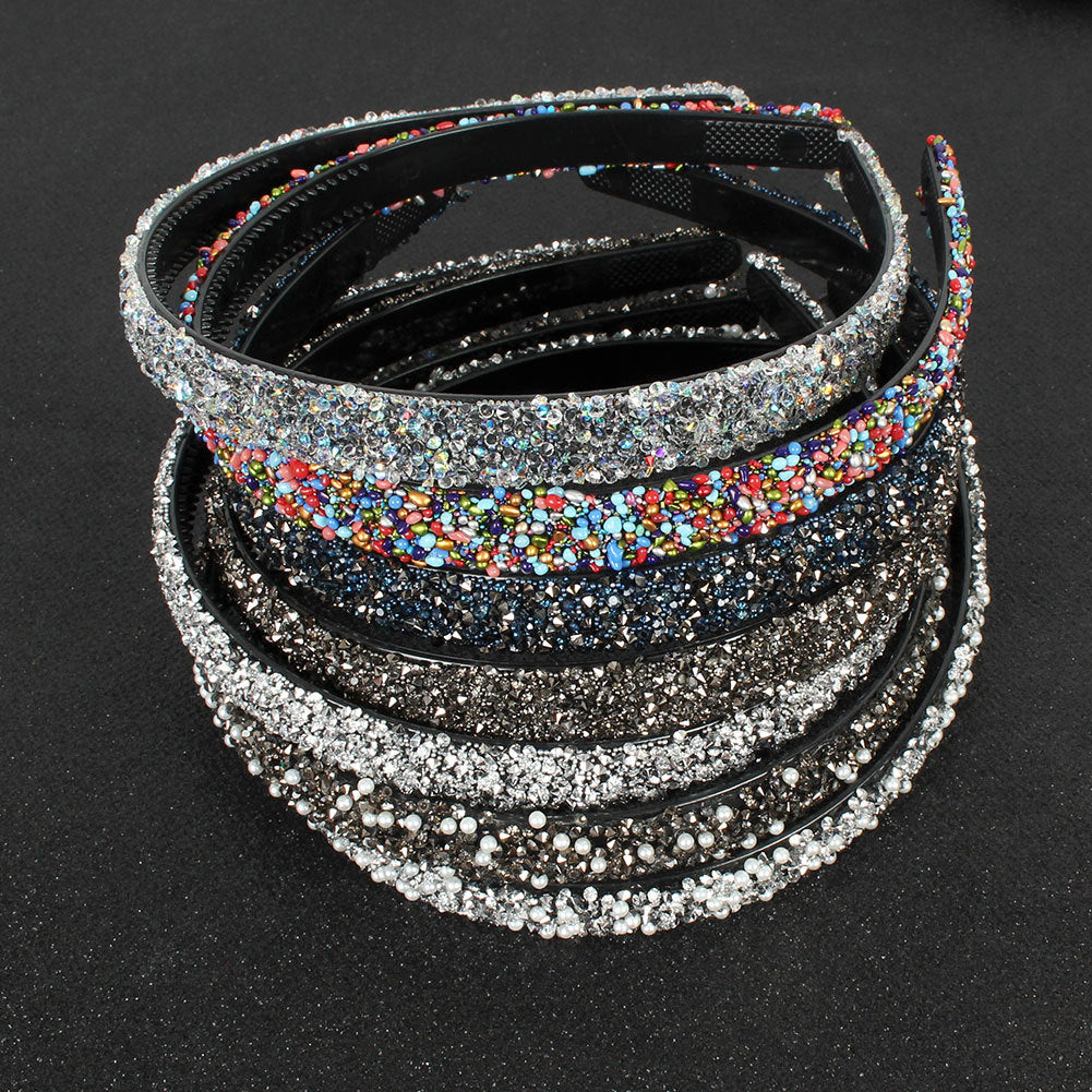 Semicircle Retro Colored Diamond Headband