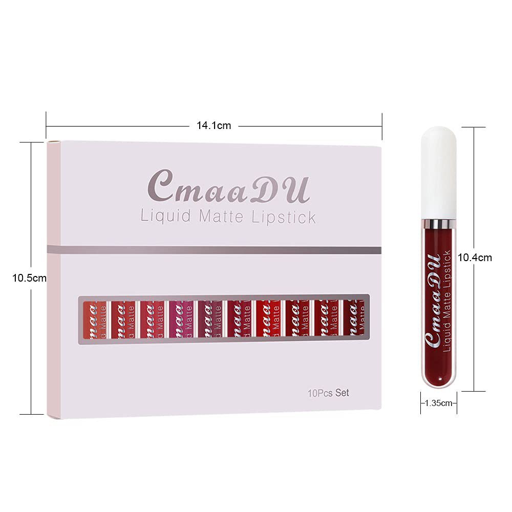 10 PCs Matte Long Lasting Waterproof Lip Gloss
