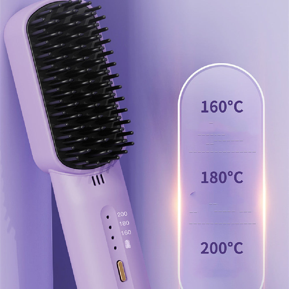 Wireless Straight Hair Comb Negative Ion Non Harmful Portable USB