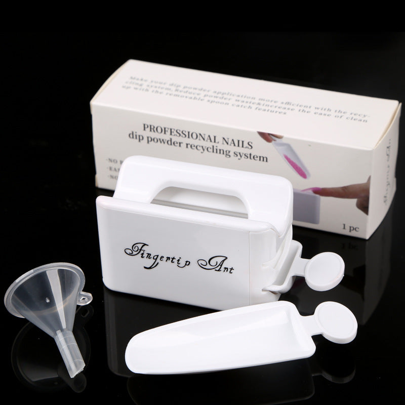 Fingertip Ant Nail Tools Double French Powder Cartridge Powder Recovery Storage Box