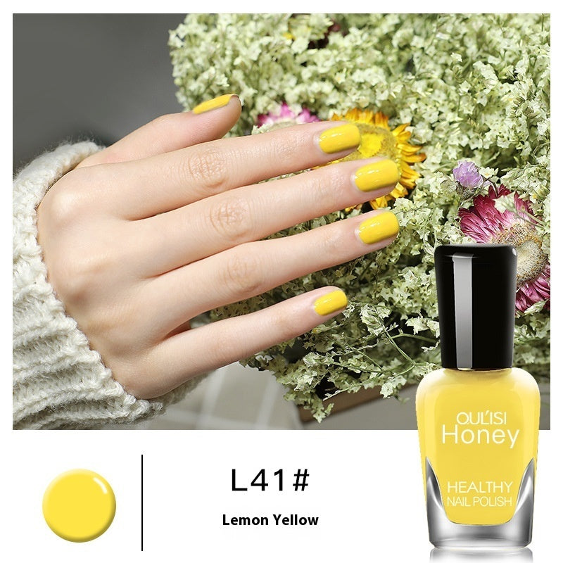 Qulisi Women's Peelable Lemon Yellow Baking-free Nail Polish