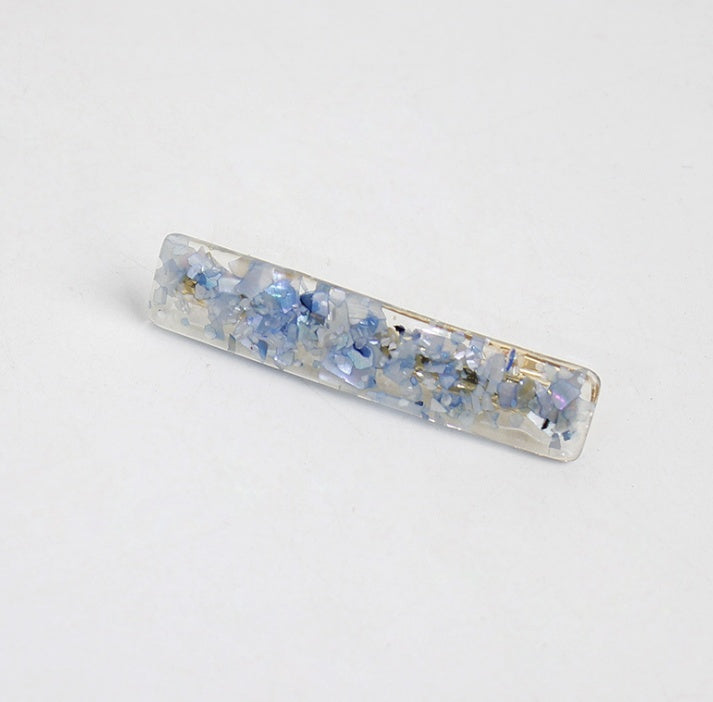 Japanese ins wind hairpin hair accessories magic color shell water droplets rectangular bangs word side clip hairpin hair accessories Korean version