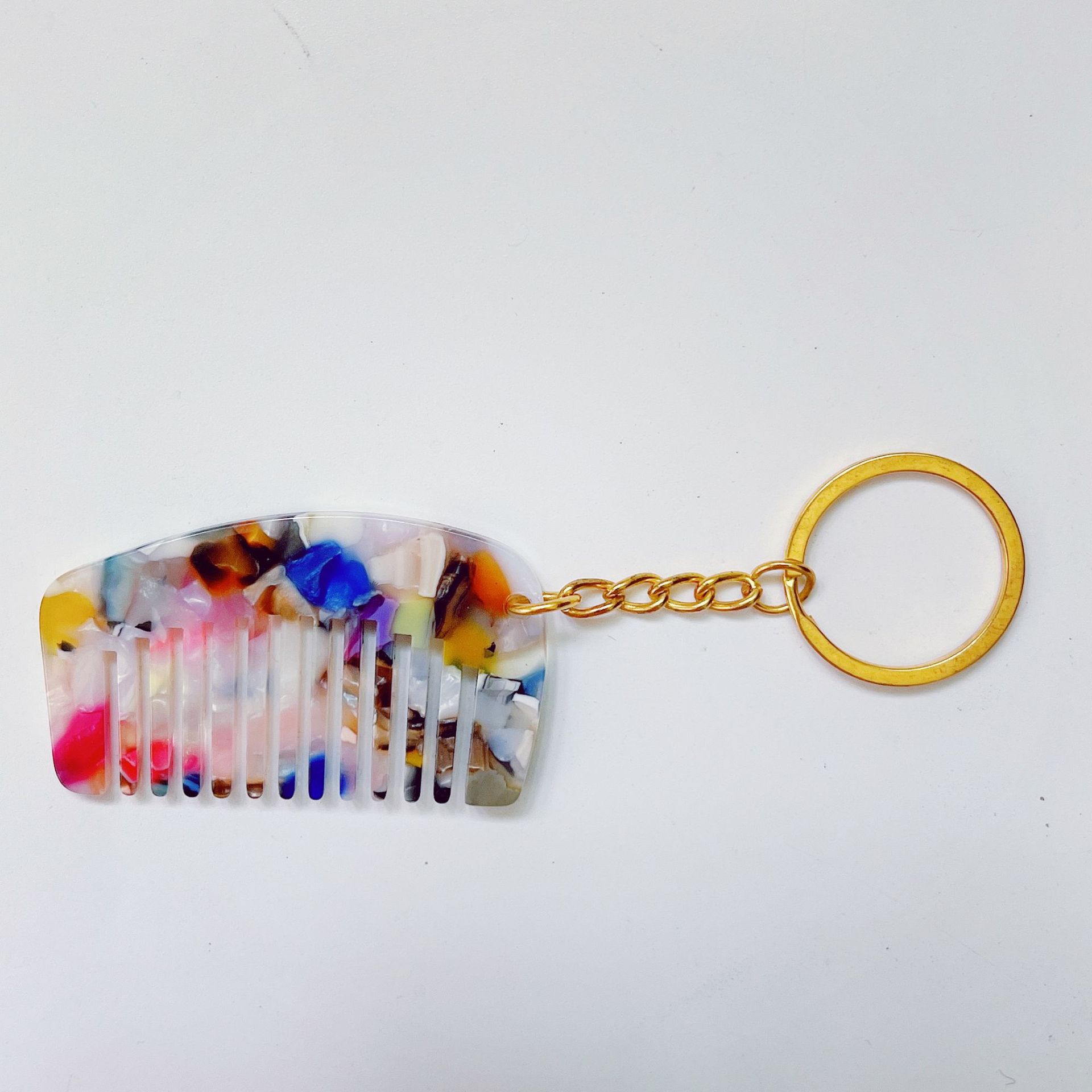 Acetic Acid Plate Mini Comb Key Chain Pendant Portable