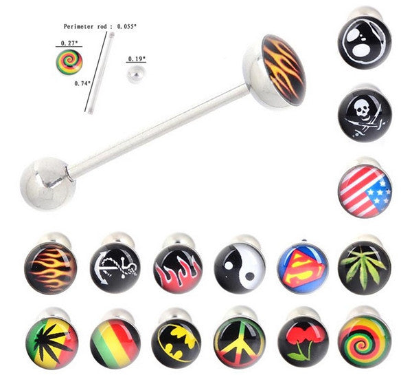 30 different models of grease tongue nail set stainless steel tongue nail rod tongue nail body puncture