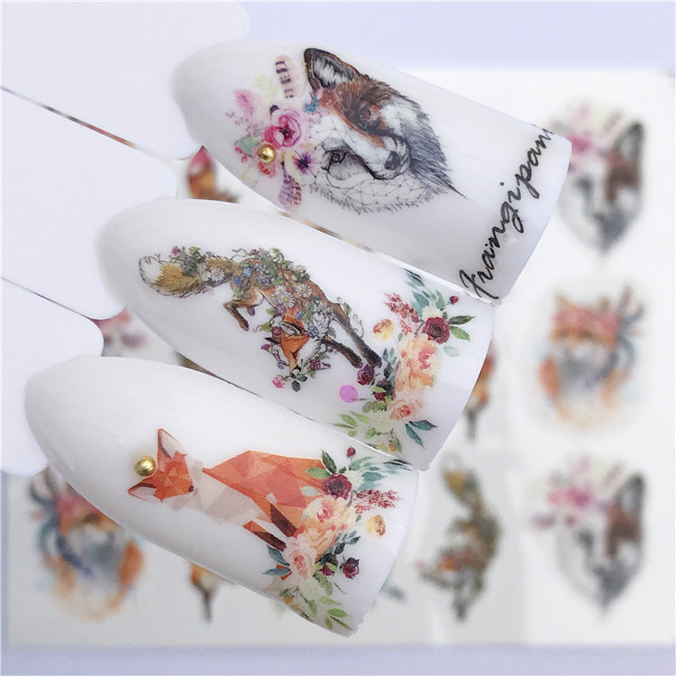 Boho Nail Art Sticker Beautiful Cute Cat Elk Christmas
