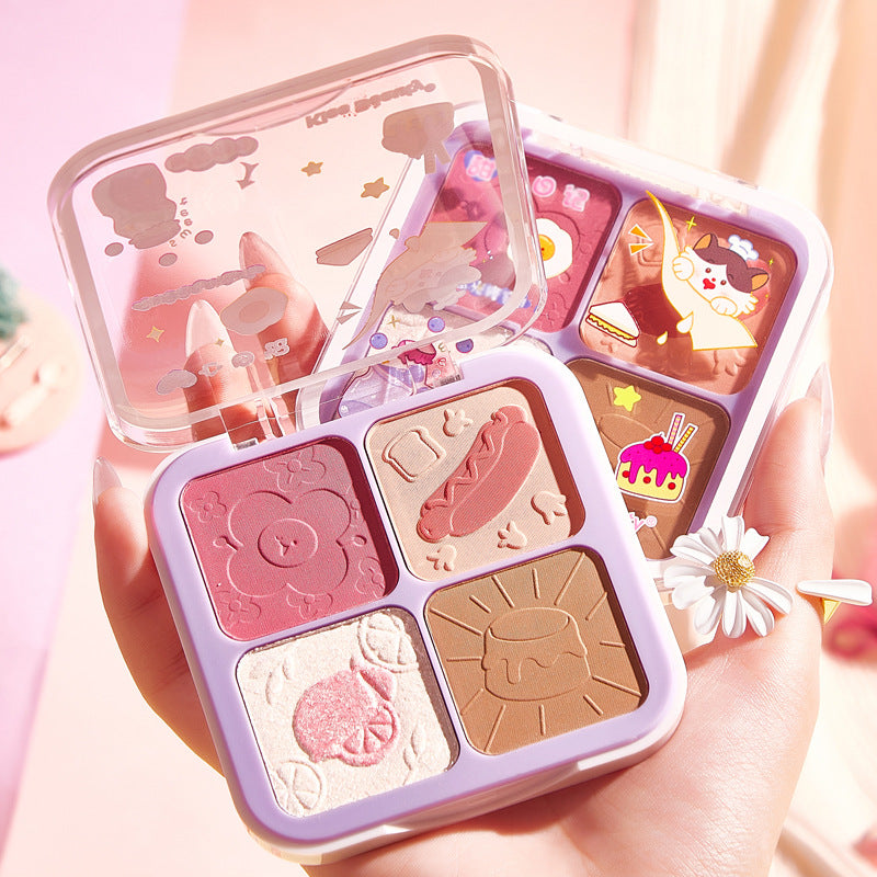 Kiss Beauty Blush Highlighting Repairing All-in-one Disc Pearlescent Brightening Clavicle Natural Three-dimensional