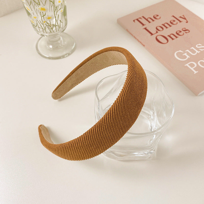 Wide Version Thick Solid Color Striped Plaid Headband