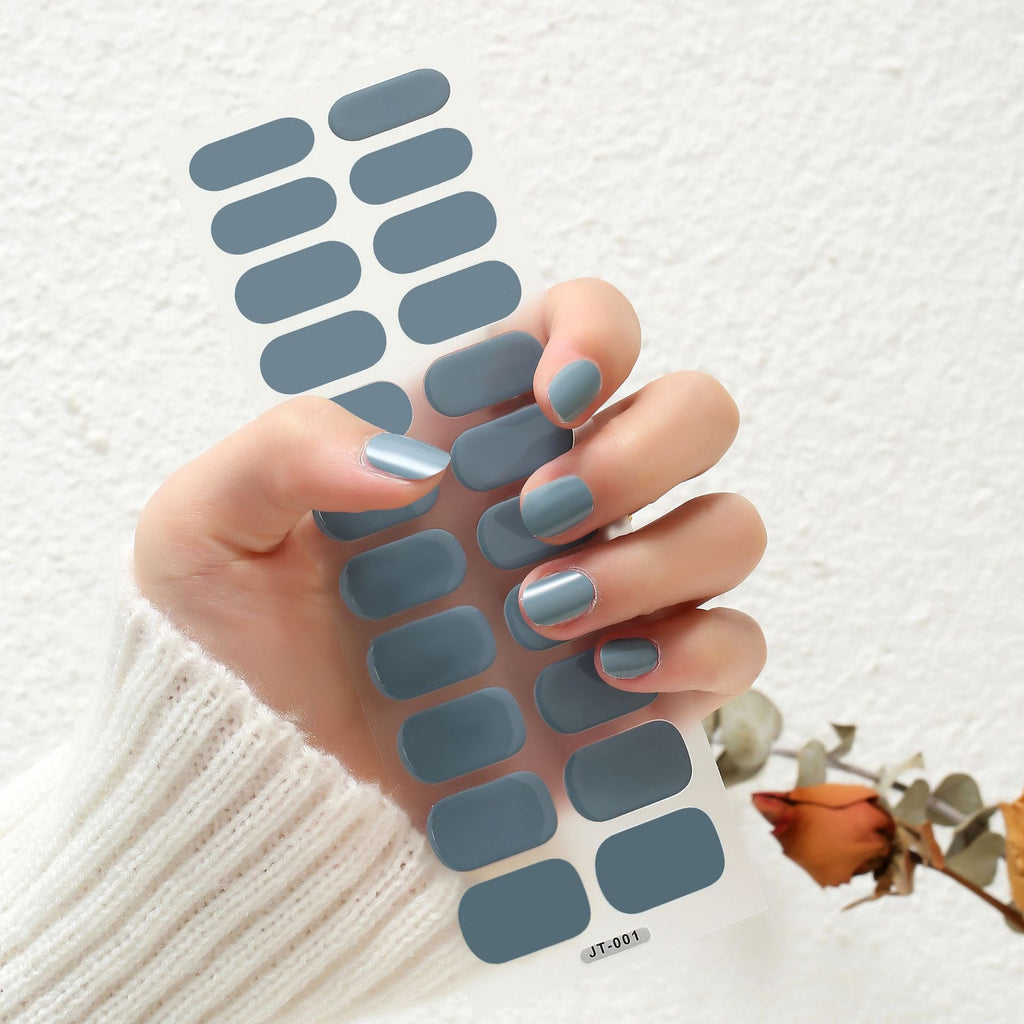 Foreign Trade Wholesale 22 Refers To Solid Color Semi-curing Gel Gel Nail Sticker Uv Phototherapy Semi-curing Nail Sticker Factory
