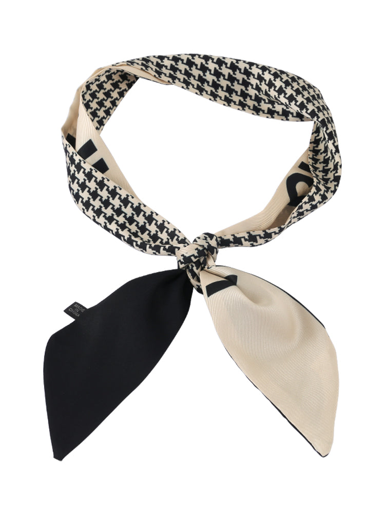French retro ribbon silk scarf