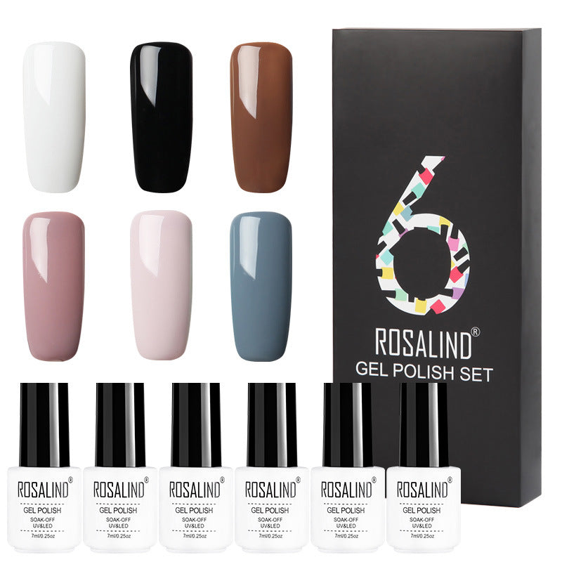 Rosalind 6 Colors Set Solid Color Gel Polish Set Nail Polish Gift Box Manicure