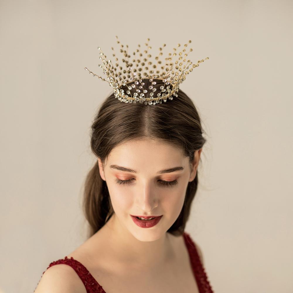 Handmade Full Diamond Bridal Crown Wedding Banquet Headdress