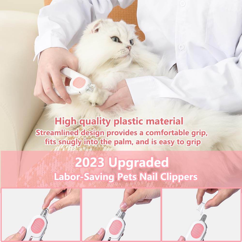 LED Labor-Saving Dog And Cat Nail Clippers, Pet Nail Trimmers With LED Light, And Circular Cut-hole Cat Paw Cutter Dogs Nail Cutter Avoid Excessive Cutting