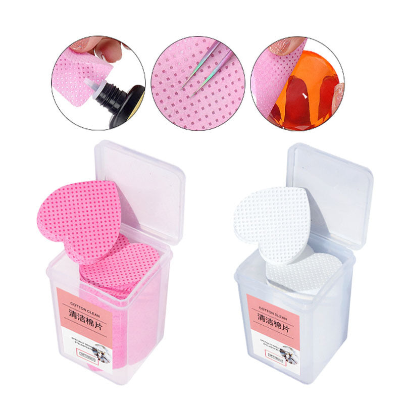 Heart-shaped Sponge Wipe Cotton For Nail Removing Pieces Clean Cotton Sheet