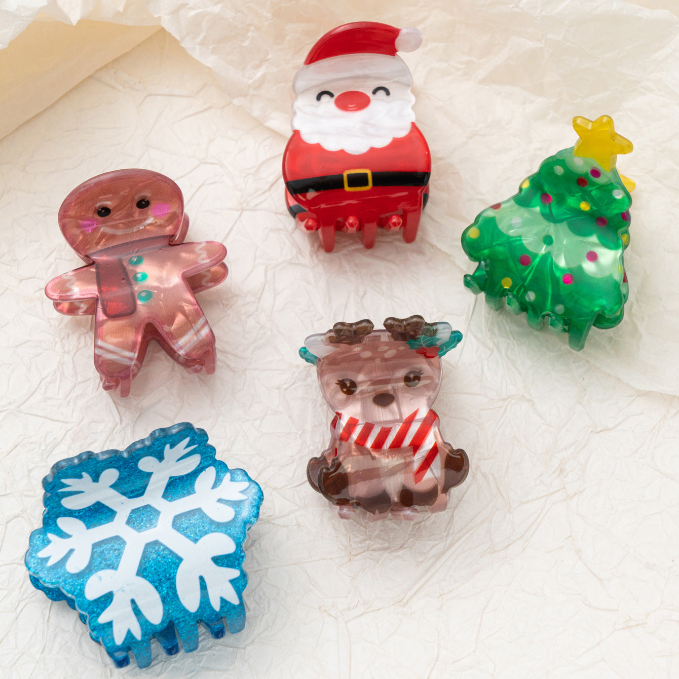 Christmas Series Grip Snowflake Gingerbread Man Hair Accessories Headdress