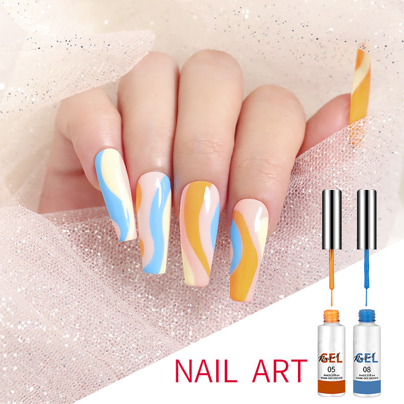 Nail Art Manicure Drawing Phototherapy Painted Glue 3D Spray Paint Gel 12 Color Set Box
