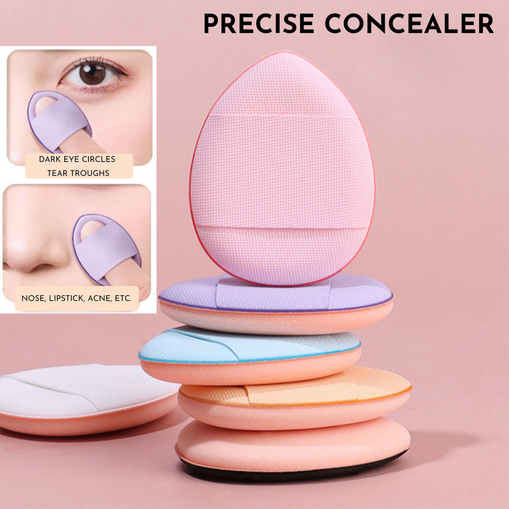 Mini Size Professional Cosmetic Cushion Puff Concealer Foundation Detail Puff Finger Puff Set Makeup Sponge Beauty Tool Travel Portable Makeup Puff Beauty Kit - Individually Packaged