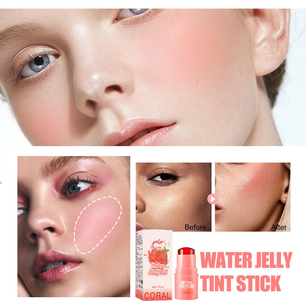 Coral Blush Stick Jelly Texture Easy To Apply