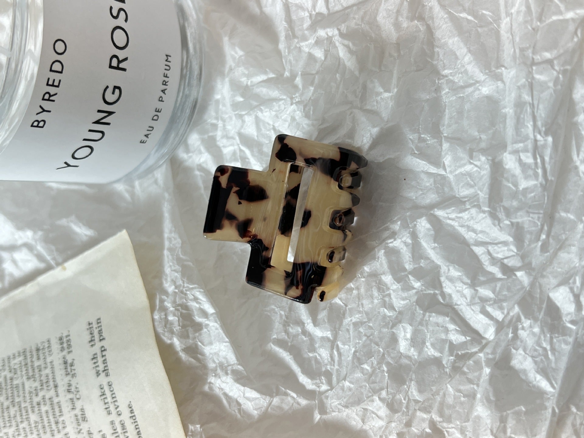 Leopard Print Checkerboard Square Small Hairclip Women