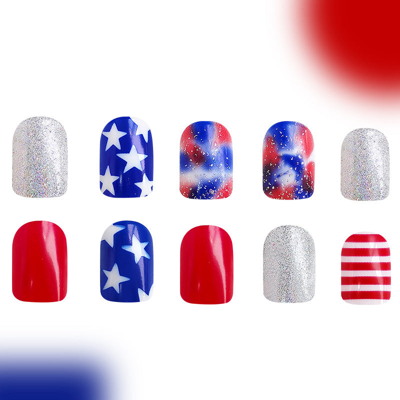Wear Nail Finished American Five-pointed Star Independence Day Combination