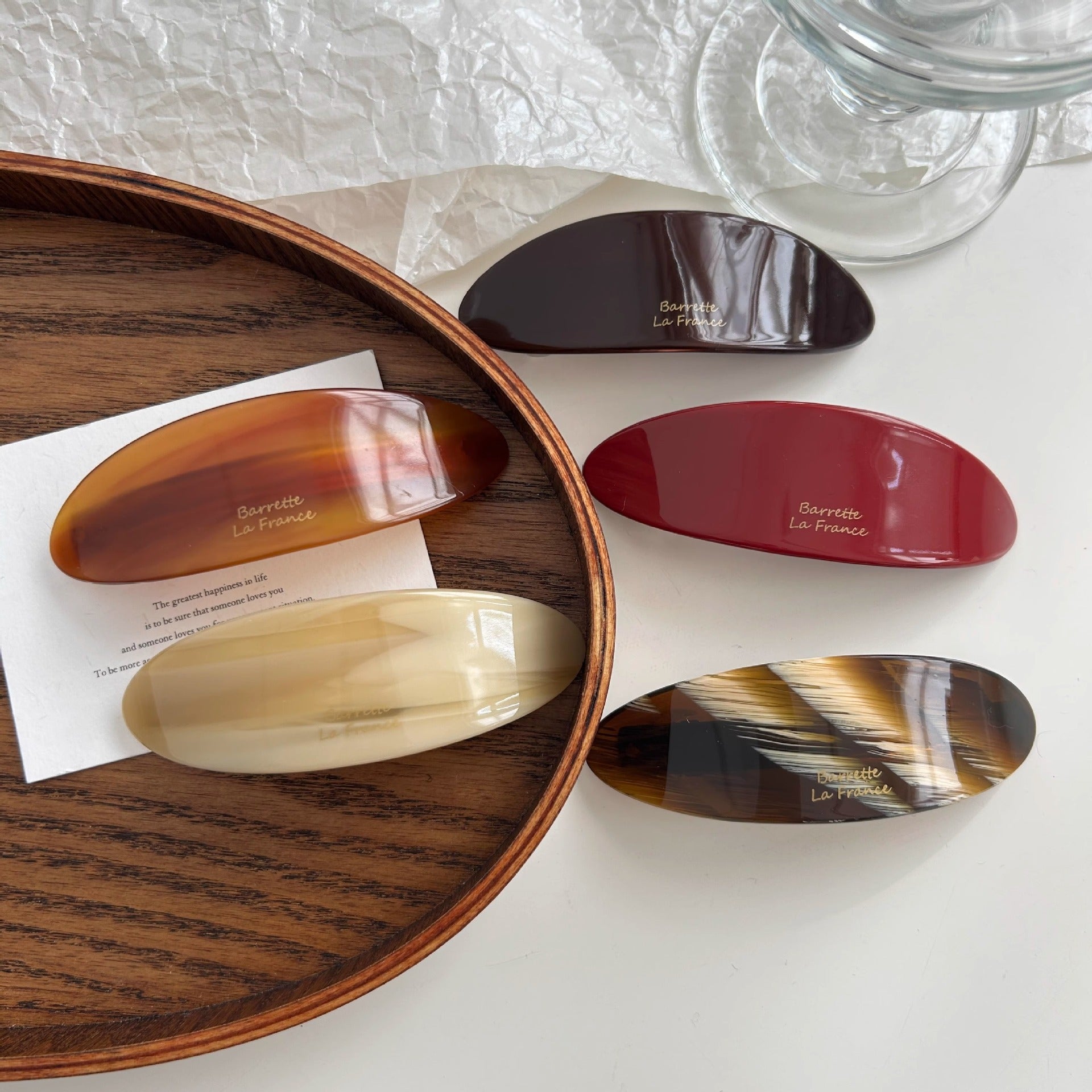 Mingshangjia French Style Temperament Acetic Acid Oval Low Ponytail Hairpin