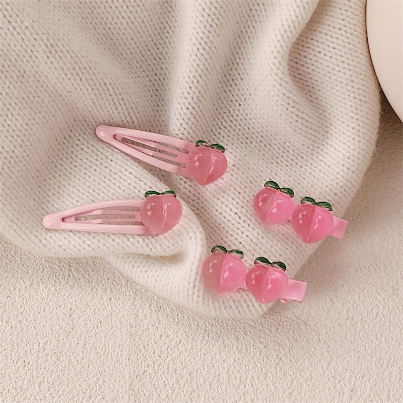 Peach Transparent Pink Sweet Girls' Hairpin